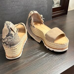 Dolce Vita Taupe Espadrille Wedges
